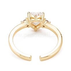 Латунные микро проложить манжеты кольца кубического циркония&nbsp;RJEW-D112-04G