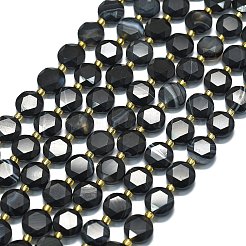 Натуральный черный агат бисер нитей&nbsp;G-C116-A130-01