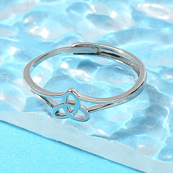 Латунные регулируемые кольца для женщин&nbsp;RJEW-R005-05P