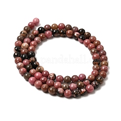 Природные родонит бисер нитей&nbsp;G-D840-59-4mm