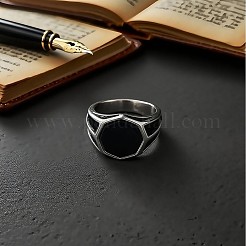 Кольца из нержавеющей стали 304 со стеклом для мужчин&nbsp;FS-WGAAEBE-09