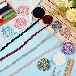 20 ярд двухцветной нейлоновой плиссированной эластичной кружевной ленты&nbsp;OCOR-BC0009-33