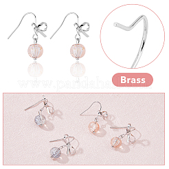 24 шт. латунные крючки для сережек в форме банта&nbsp;KK-FH0007-22