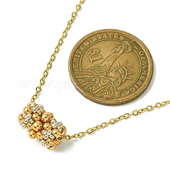 Плетеные ожерелья с подвеской в виде колонны из стеклянных бусин&nbsp;NJEW-MZ00037-01