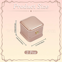 2 шт. подарочные коробки для колец из искусственной кожи&nbsp;LBOX-CL0004-04