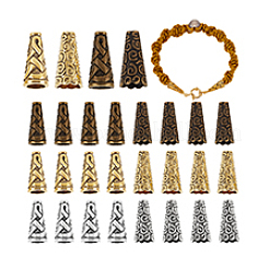 90 шт. 6 стиля тибетский стиль апетальный сплав бусина конус&nbsp;FIND-PH0021-18