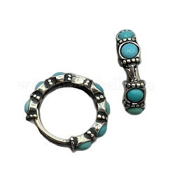 Круглые серьги-кольца из искусственной бирюзы&nbsp;EJEW-C178-05