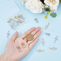 20 шт. 4 подвески из сплава со стразами в стиле стойки&nbsp;ALRI-FH0001-15