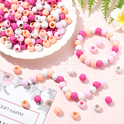 200шт 4 цвета непрозрачные акриловые бусины&nbsp;SACR-SP0001-34