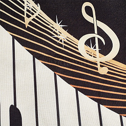 Льняная скатерть с узором фортепиано&nbsp;AJEW-WH0528-69A