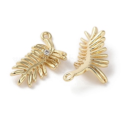 Латунные микропаве прозрачные подвески с фианитом&nbsp;KK-G491-11G