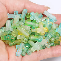 100 шт. прозрачные акриловые бусины градиентного цвета&nbsp;OACR-FP0001-35