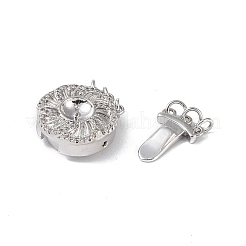 Покрытие стойки латунь микро паве прозрачный кубический цирконий застежки коробки&nbsp;KK-G494-01P