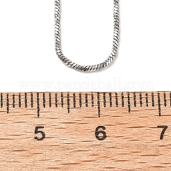1 мм 304 нержавеющая сталь витая квадратная цепочка-змейка ожерелье для женщин&nbsp;NJEW-B131-09P