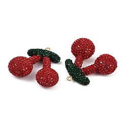 Подвески из сплава глины со стразами&nbsp;LS-RB-P038-05B-G