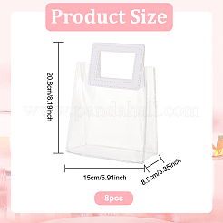 Прямоугольные прозрачные сумки из ПВХ с ручкой на День святого Валентина&nbsp;LS-ABAG-WH0046-05A