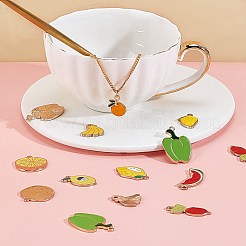 40шт 10 стиля светлые позолоченные подвески из сплава с эмалью&nbsp;ENAM-SC0001-89KCG