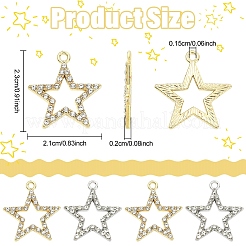 20шт 2 цвета подвески из сплава со стразами&nbsp;ALRI-YW0001-26