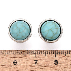 Пуговицы из цинкового сплава и натуральной бирюзы&nbsp;LS-BUTT-WH0057-001BAS