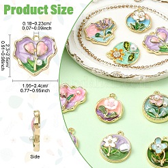 10 шт. 10 стиля подвески из сплава с покрытием из стразов и эмали&nbsp;ENAM-YW0008-30