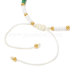 3шт 3 цвета регулируемые стеклянные круглые бусины плетеные наборы браслетов&nbsp;BJEW-MZ00187