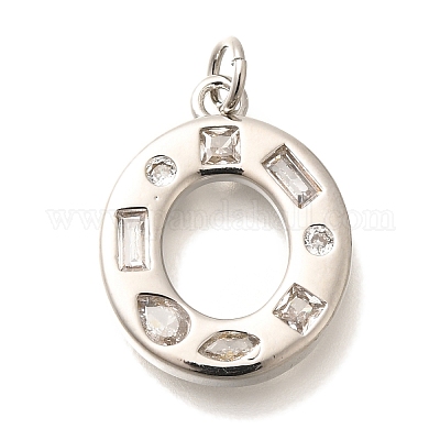 Латунные микропаве прозрачные подвески с фианитом KK-G521-01P-O-1