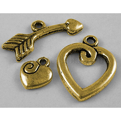 Сплавочные застежка тоггл тибетского стиля&nbsp;LS-GLF5027Y-1