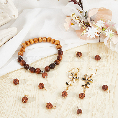 80 шт. 2-х цветные круглые подвески из натурального дерева&nbsp;PALLOY-BBC0001-01-1