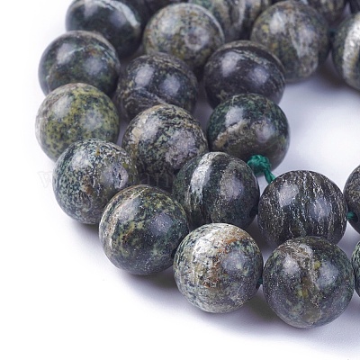 Натуральный зеленый зебра яшма бисер прядь&nbsp;G-F642-08-B-1