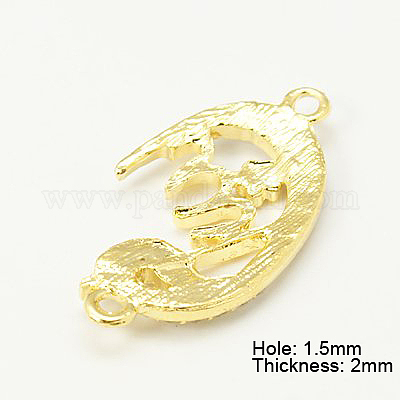 Коннекторы со стразами из сплава&nbsp;RB-E387-01G-1