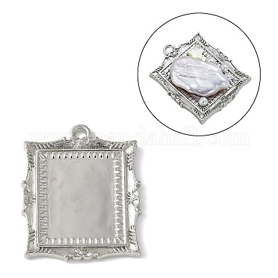 Латунные подвески из латуни с кабошонами&nbsp;KK-V005-02P-03-1