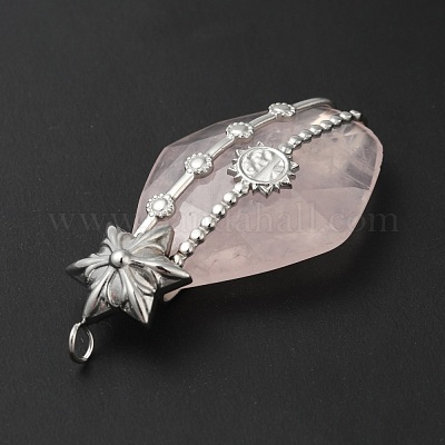 Природного розового кварца подвески G-G870-04P-1