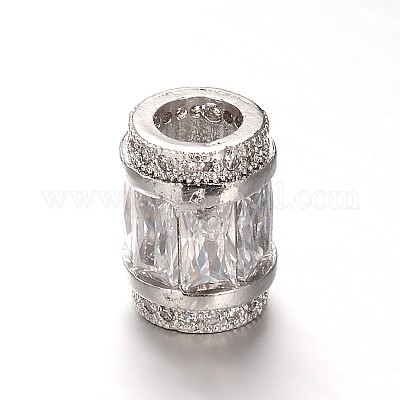 Колонка латунь микро проложить кубического циркония большое отверстие шарики европейца ZIRC-M084-01-1