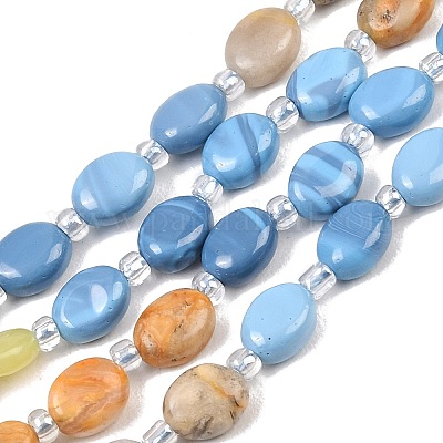 Нити из натурального сумасшедшего агата&nbsp;G-Z135-A03-1