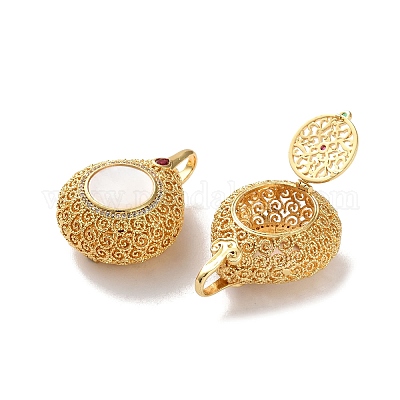 Стойка покрытие латунь rd кубический цирконий бусины клетка подвески KK-K362-10G-1