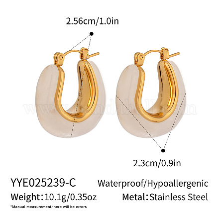 Серьги-кольца из нержавеющей стали и смолы RL6930-3-1