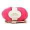 25G Acrylic Fiber Knitting Yarn, for Shawl Scarf Doll Crochet Supplies, Round, Hot Pink, 1mm