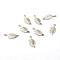Tarnish Resistant 304 Stainless Steel Charms, Leaf, Stainless Steel Color, 14.5x6.5x1mm, Hole: 1.5mm
