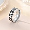 Retro 201 Stainless Steel Enamel Finger Rings for Men, Skull, Carved Ring, Antique Silver, US Size 8(18.1mm)