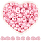 800cs Plastic Pearlized Beads, Barrel, Pearl Pink, 9x6mm, Hole: 3.8mm