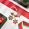Snowflake Alloy Rhinestone Keychain, with Brass Bell and Iron Findings, Light Gold, 7.8cm