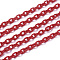 ABS Plastic Cable Chains, Oval, Red, 14.96 inch~15.35 inch(38~39cm), 5.5~6mm