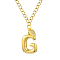 304 Stainless Steel Clear Cubic Zirconia Heart & Letter Pendant Curb Chain Necklaces for Women, Golden, Letter G, 16.54 inch(42cm)