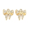 Alloy Rhinestone Pendants, Bowknot, Golden, 17x16x4mm, Hole: 2mm