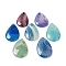 Natural Banded Agate/Striped Agate Pendants, Dyed & Heated, Teardrop Charms, Mixed Color, 38.5~49.5x24~30x5.5~6.5mm, Hole: 1.2~2mm