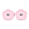 Smiley Face Resin Cabochons, Flower, Lavender Blush, 24.5x26x5.5mm
