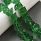 Transparent Glass Beads Strands, Nuggets, Green, 7~25x8~24.5x5~16mm, Hole: 0.9~1mm, about 14~28pcs/strand,  7.48''~8.43''(19~21.4cm)