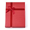 Cardboard Jewelry Necklace Boxes, with White Sponge, for Jewelry Gift Packaging, Rectangle with Bowknot, Red, 16x12x3.1cm, inside: 15.2×11.2cm.