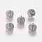Brass Cubic Zirconia Beads, Crown, Platinum, 13x14mm, Hole: 1.5mm, 9mm Inner Diameter