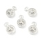 Alloy Enamel Pendants, Clock, Silver, 17x11.5x3mm, Hole: 1x1mm